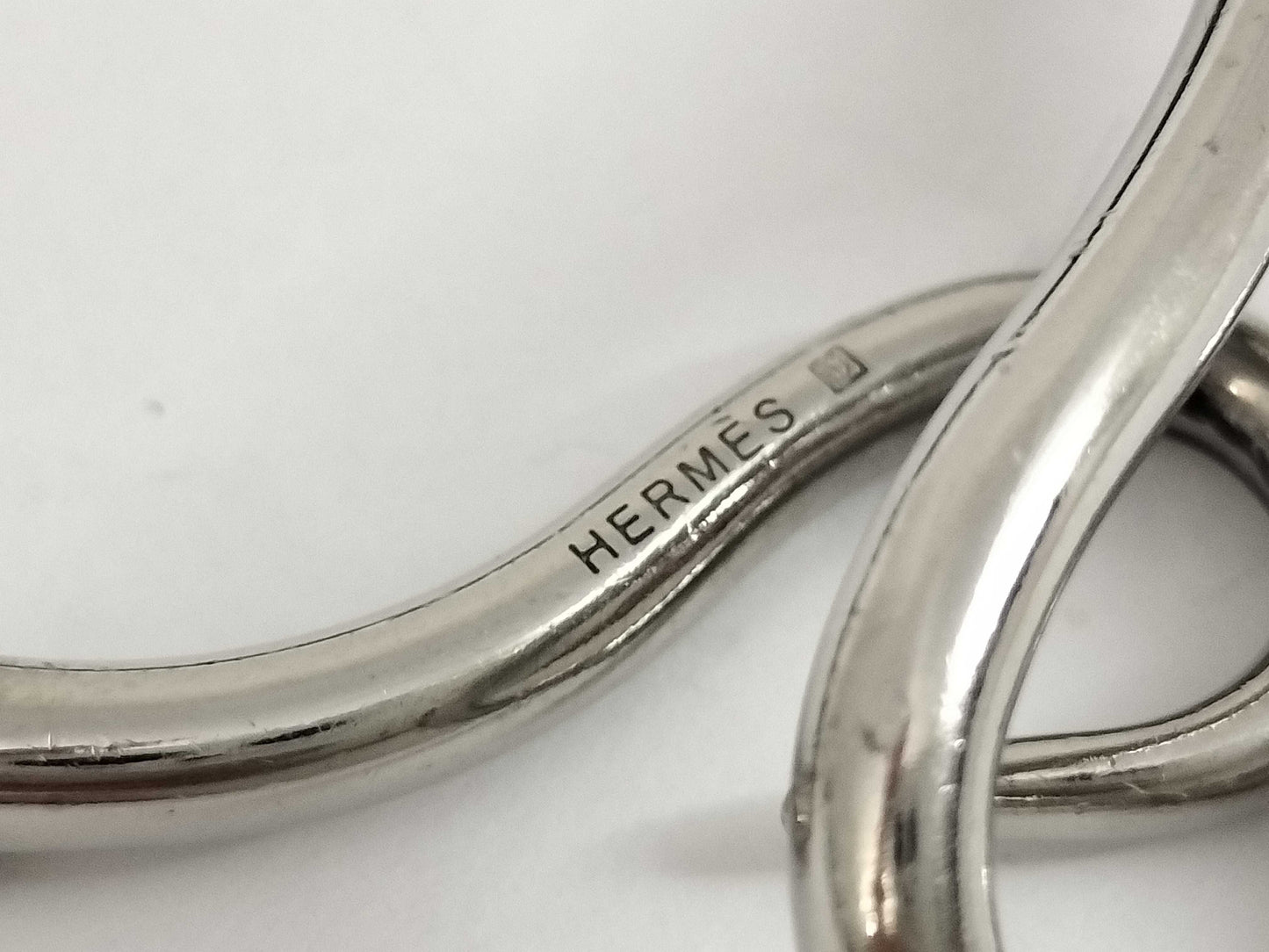 HERMES Jumbo Bracelet with Leather and Silver Hardware