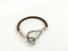 HERMES Jumbo Bracelet with Leather and Silver Hardware