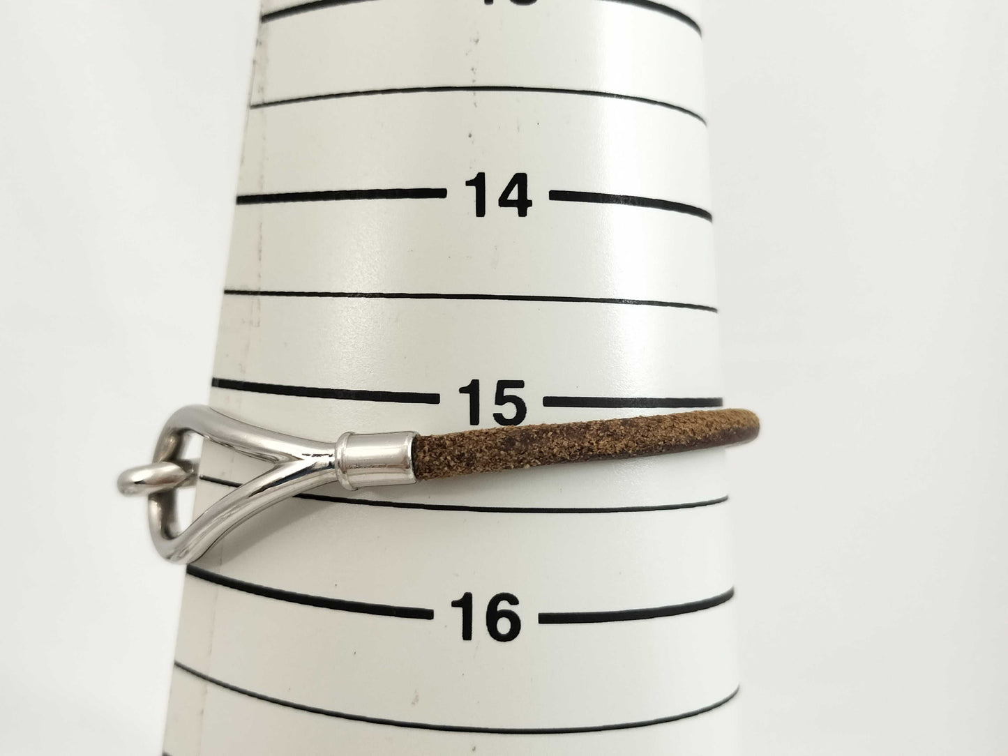 HERMES Jumbo Bracelet with Leather and Silver Hardware