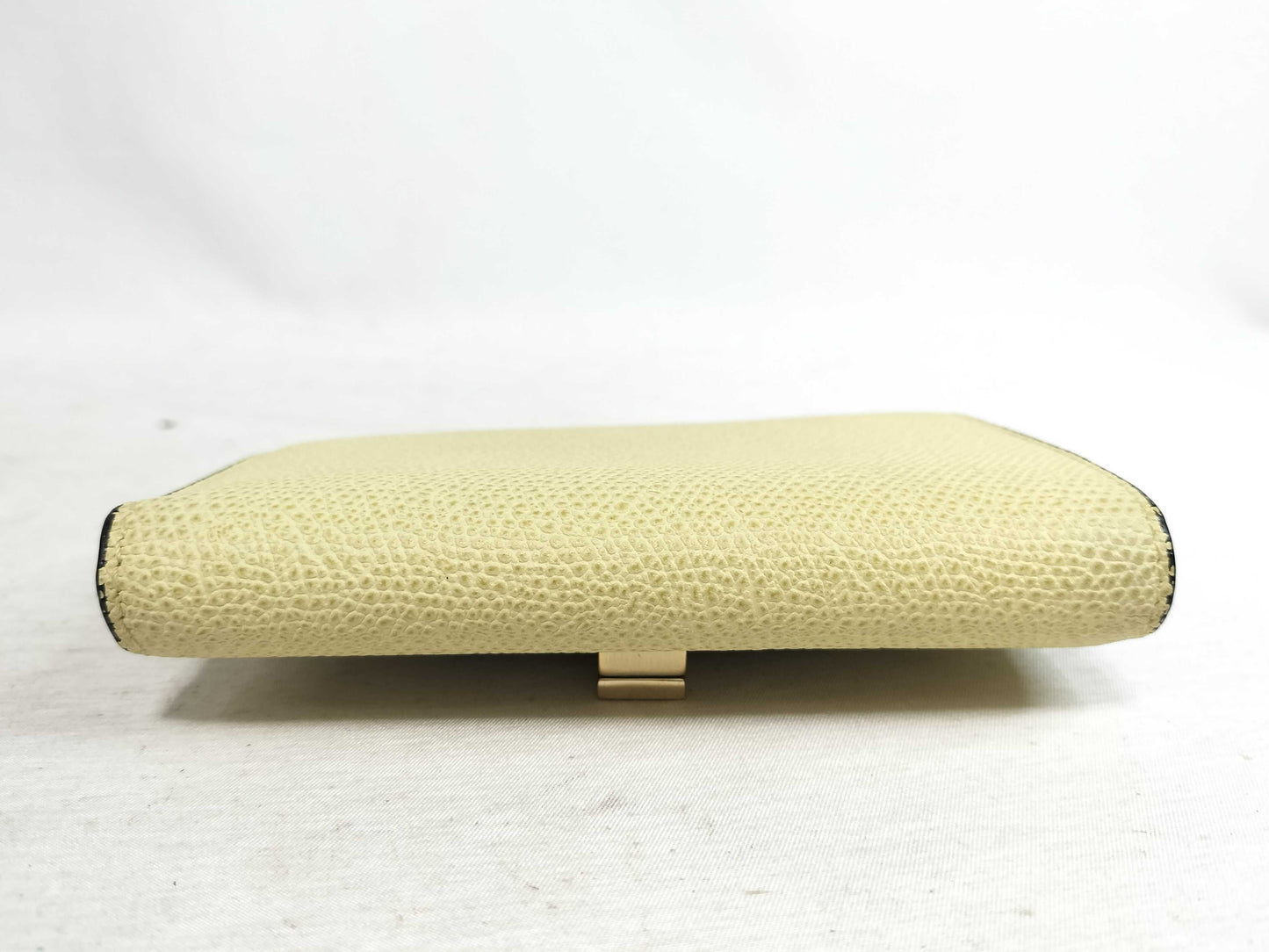 Valextra Iside Wallet, Yellow Gold Hardware, Compact Wallet