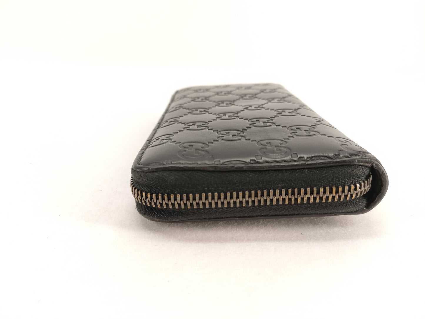 GUCCI Guccissima Gucci GUCCI 307987 Guccissima Black PVC and Leather Round Zip Long Wallet Wallet