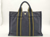 HERMES Foul Tote PM Navy Canvas Tote Handbag