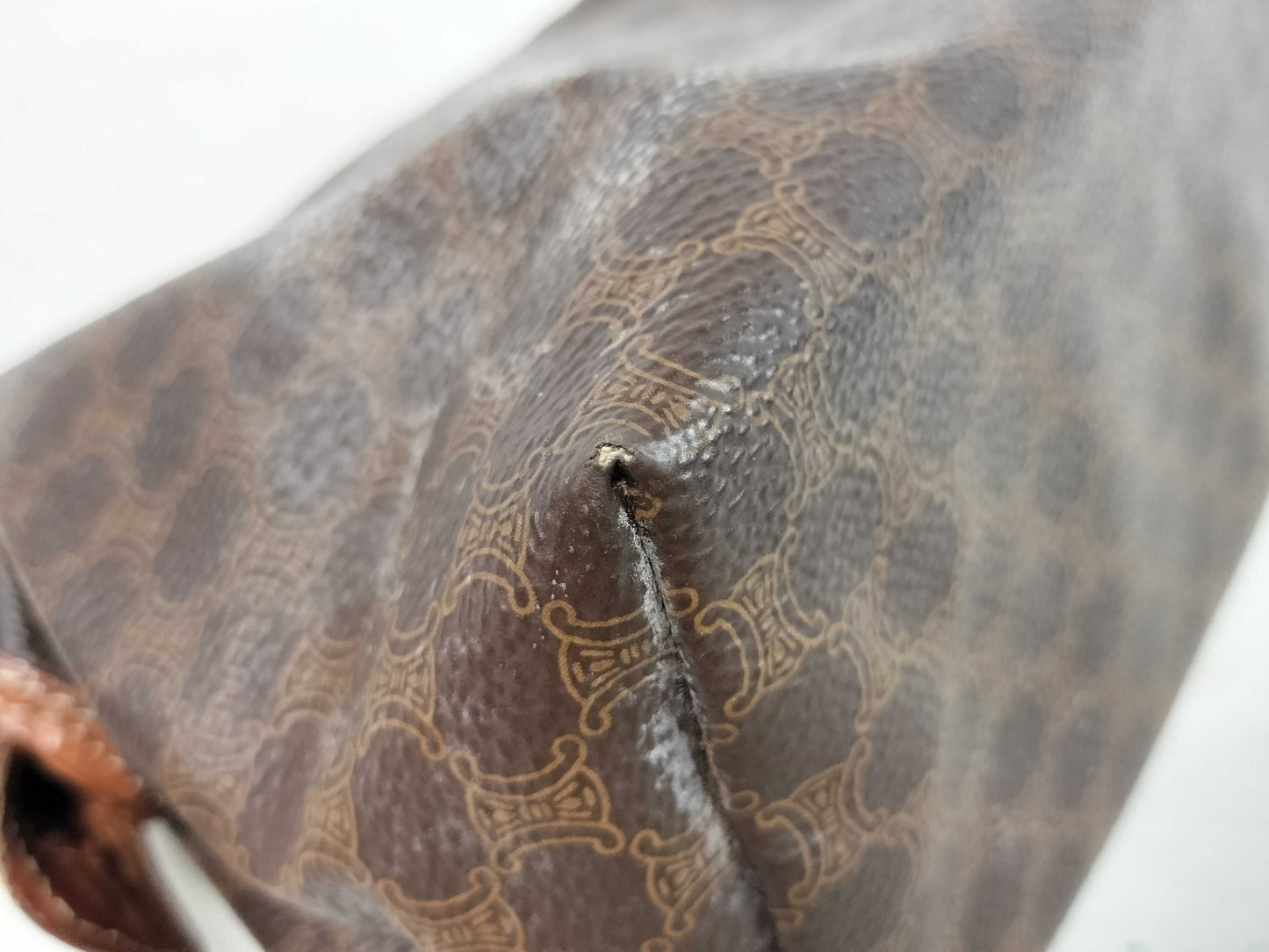 CELINE Macadam Brown Clasp Second Pouch Clutch Bag Pouch
