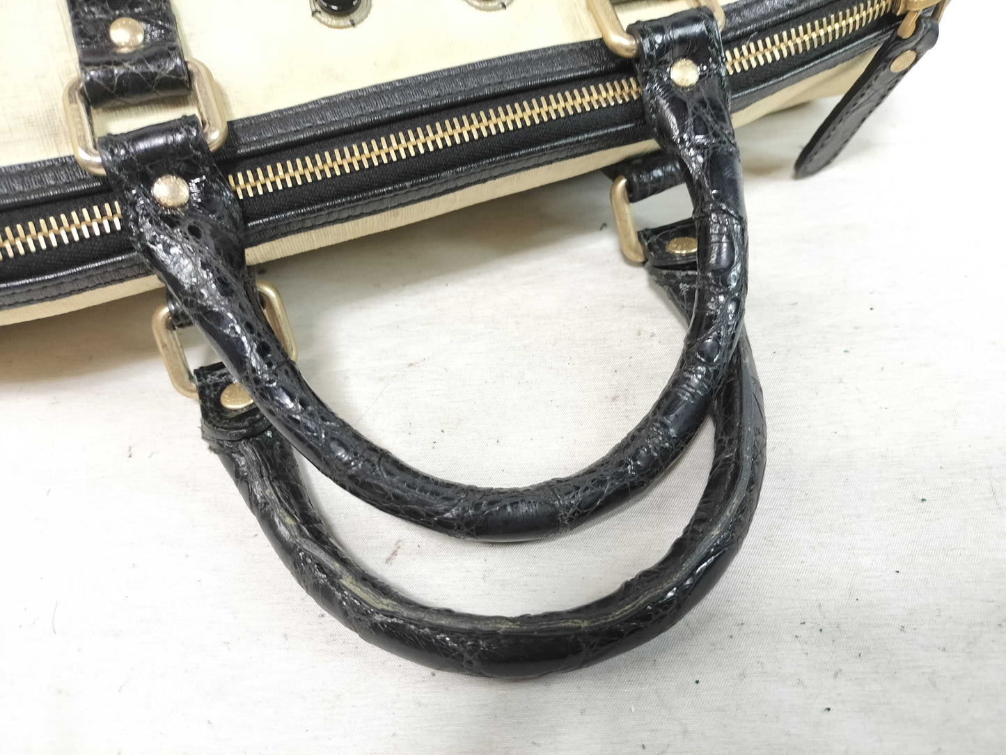 GUCCI GG Supreme Floral PVC and Leather Mini Boston Handbag