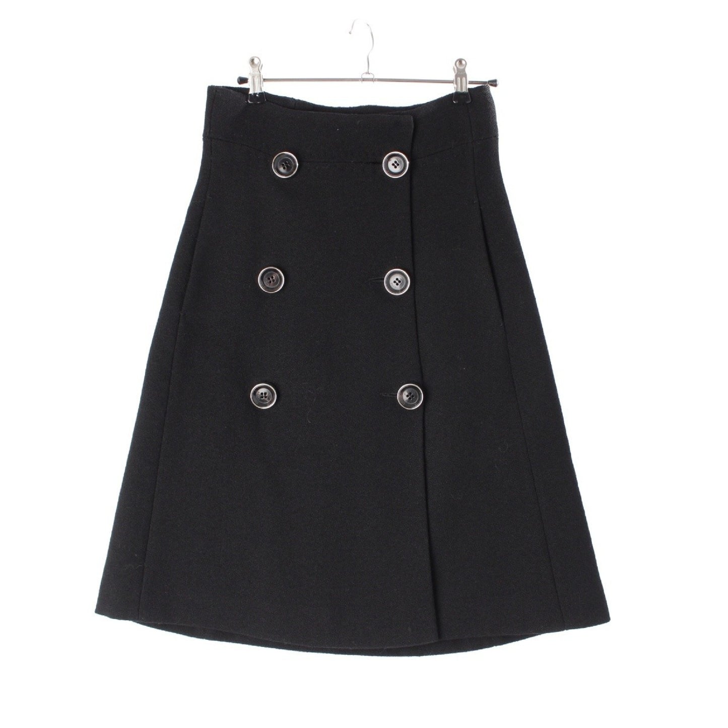 GUCCI Y2K Wool Giannini Big Button Skirt Black Size 36