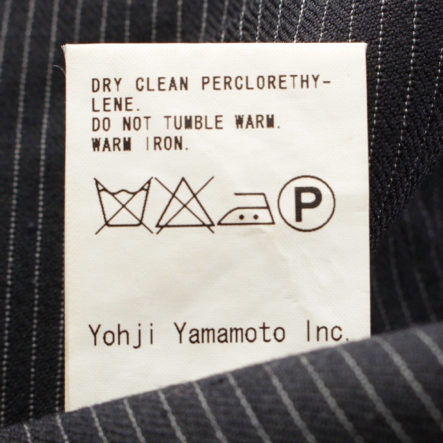 Yohji Yamamoto Wool Side Button Striped Slacks Pants YN-P08-102-1 Black Pants