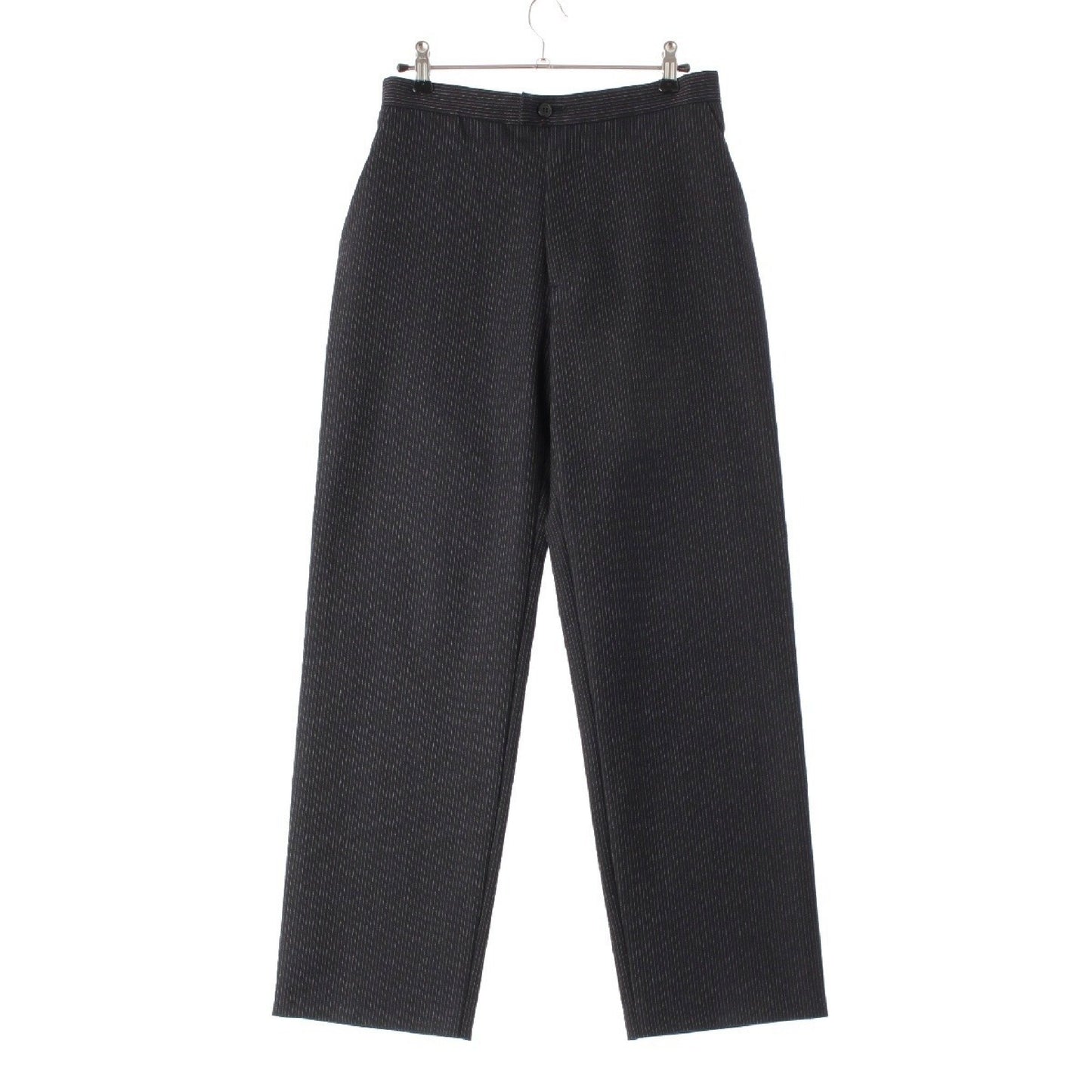 Yohji Yamamoto Wool Side Button Striped Slacks Pants YN-P08-102-1 Black Pants