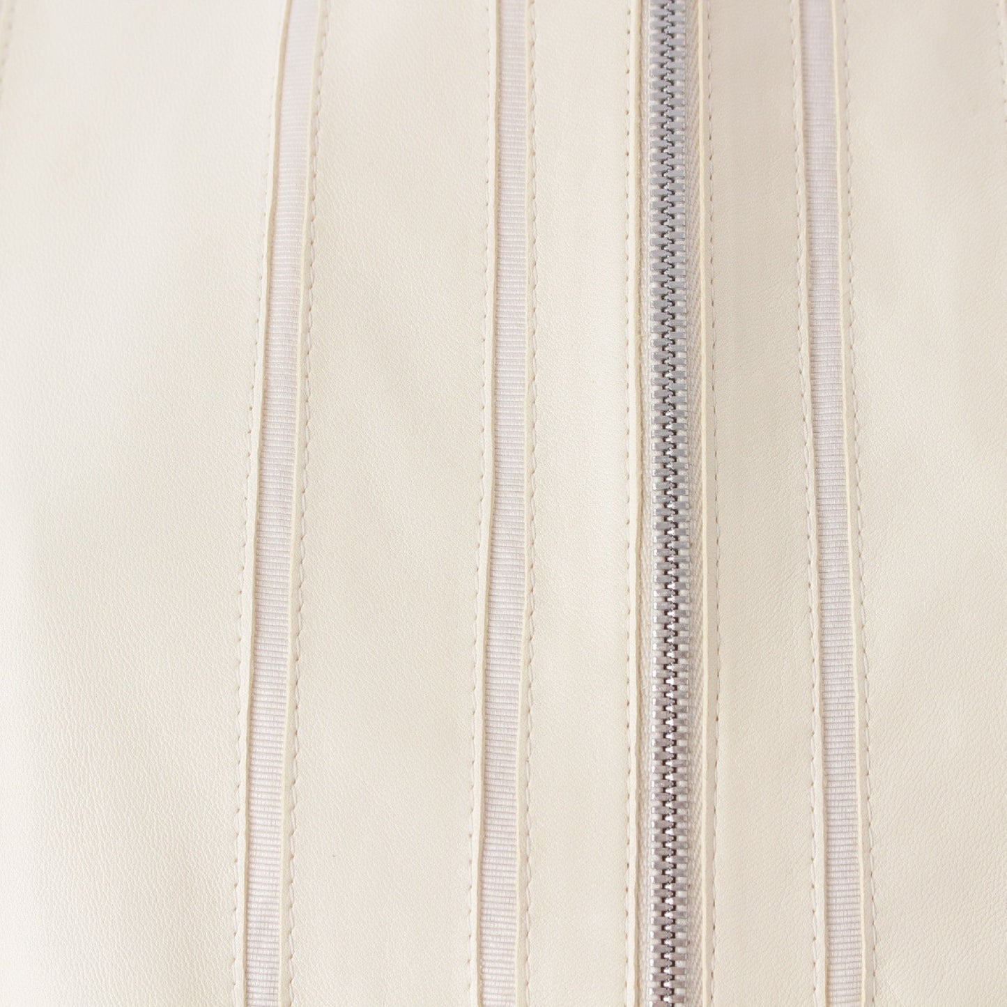 LOEWE Sheepskin Single-Breasted Leather Rider Jacket, White, Size 38
