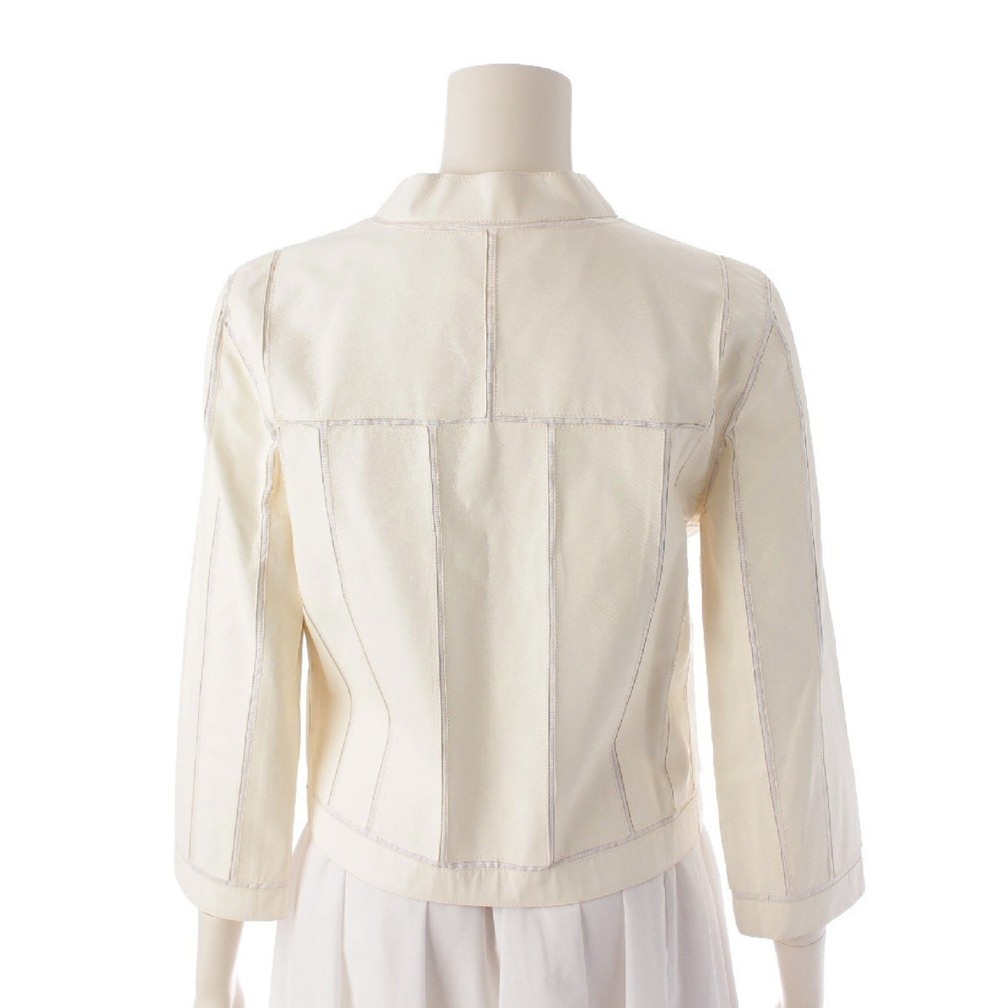 LOEWE Sheepskin Single-Breasted Leather Rider Jacket, White, Size 38