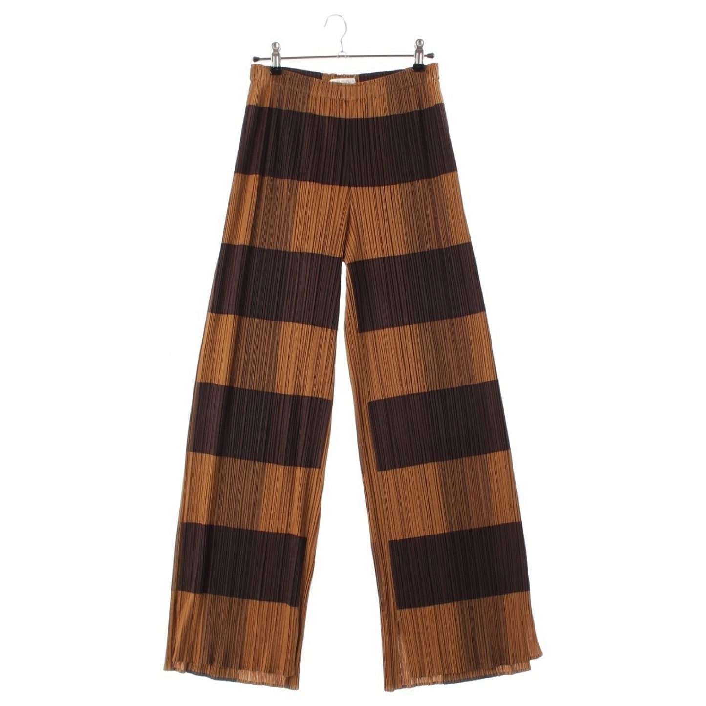 PLEATS PLEASE PLEATS PLEASE PLEATS PLEASE ISSEY Check Wide Pants PP03-JF501 Yellow Brown Pleats Please Issey Miyake 4 Pants