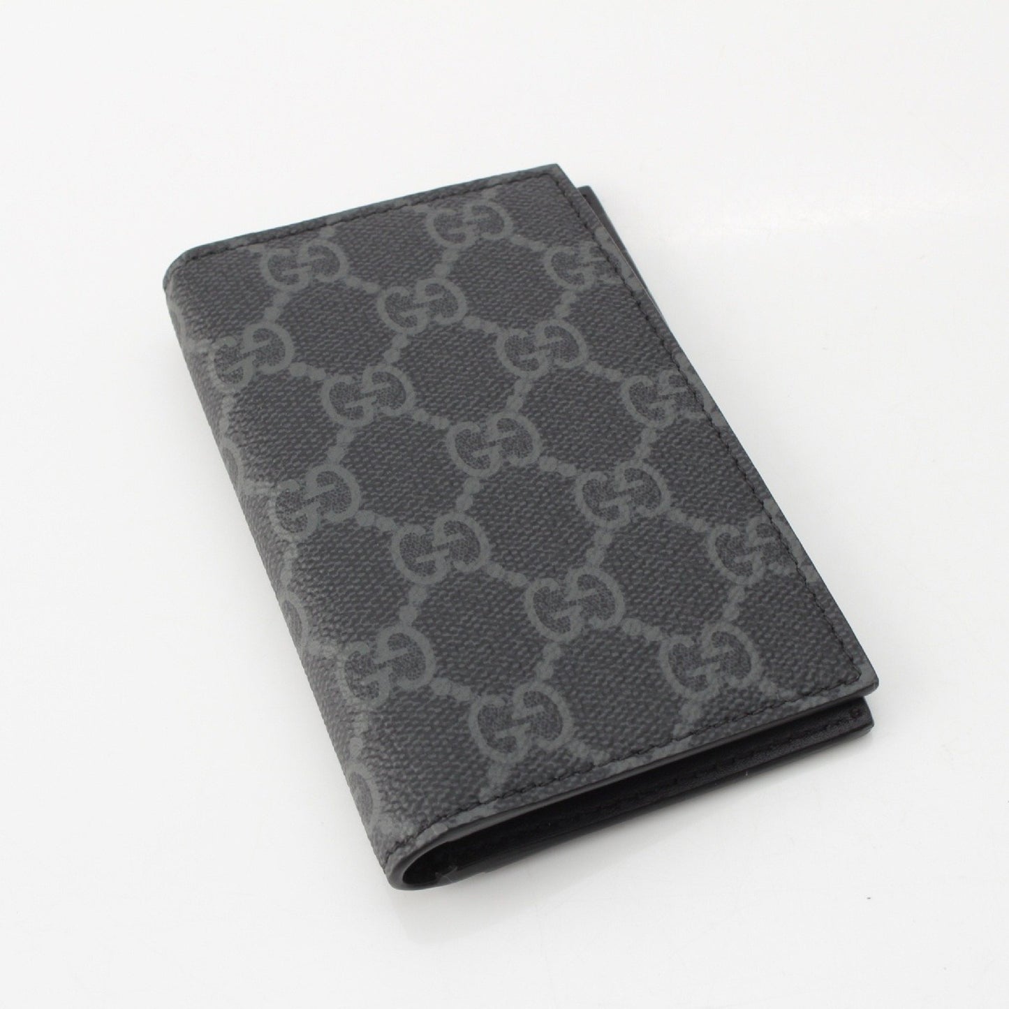 GUCCI Coated Fabric GG Emblem 821209 Black Card Case/Pass Case/Business Card Holder