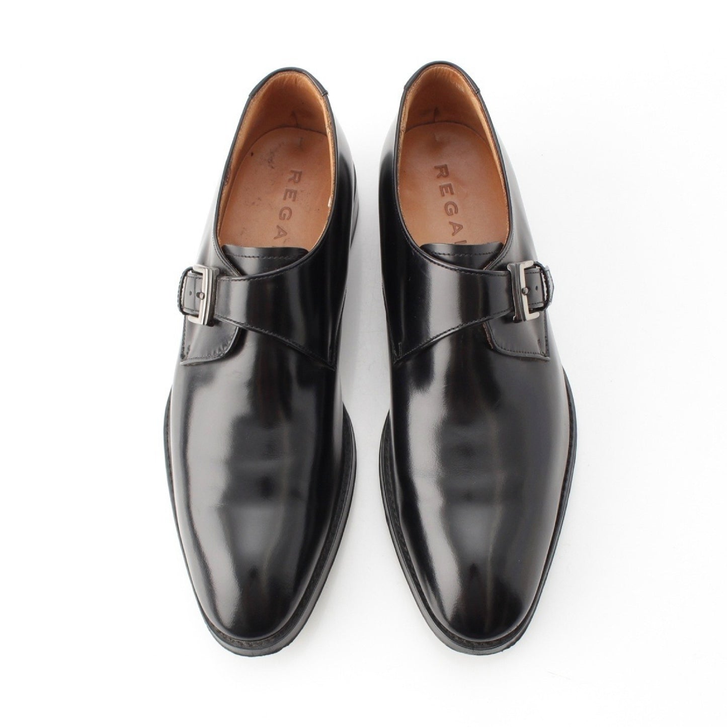 REGAL 813R Leather Single Monk Strap Dress Shoes, Black, with Shoe Tree, Size 24 1/2, Business Shoes