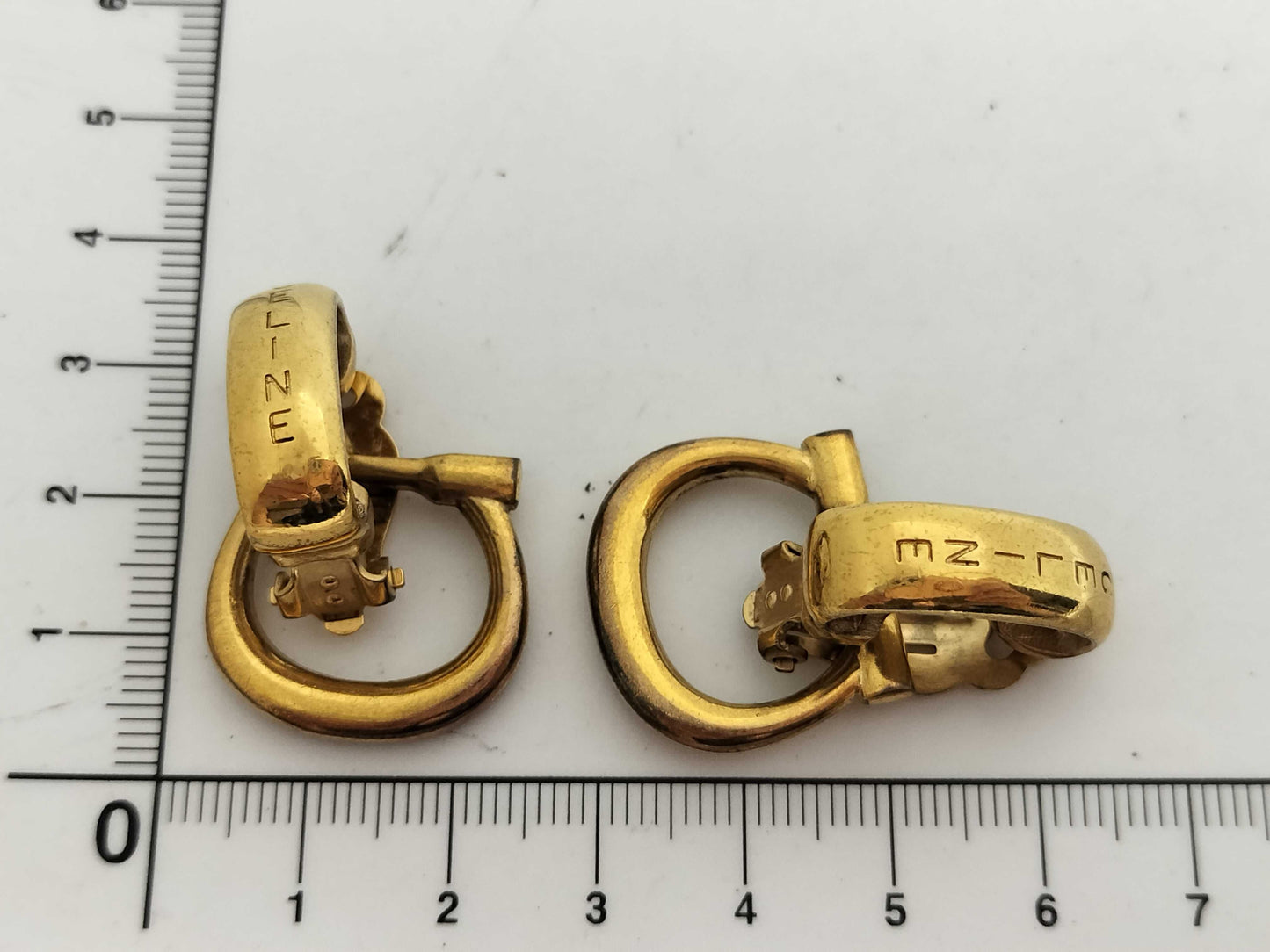 CELINE Earrings with Logo, Gold