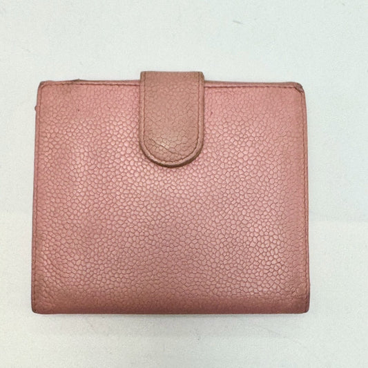 CHANEL Caviar Leather Bi-fold Compact Wallet Pink 8921726 Wallet