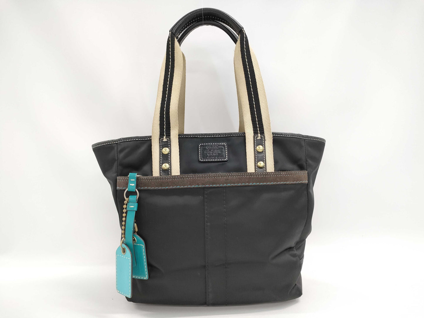 COACH Hamptons Weekend Nylon Tote Bag, Black