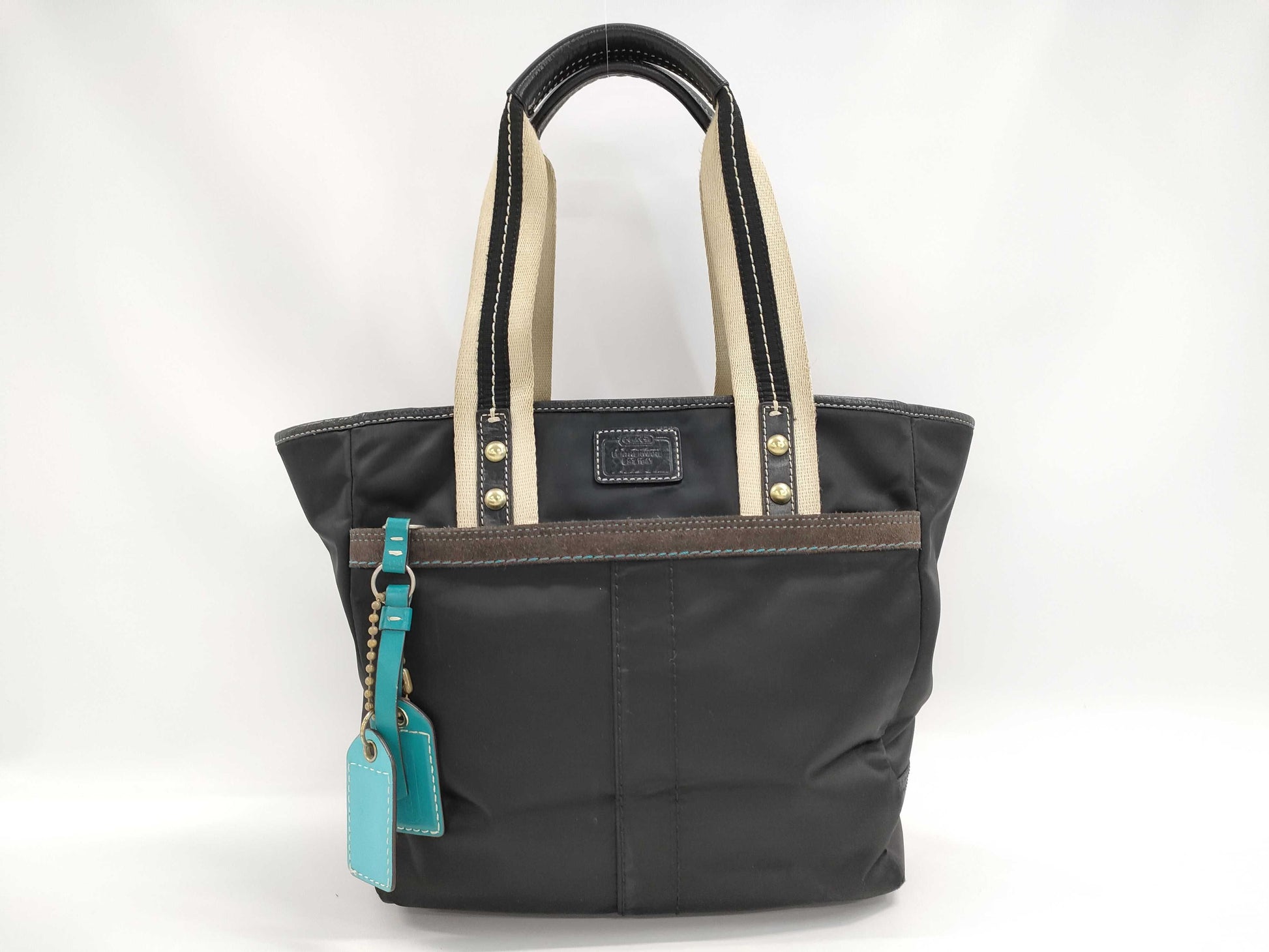 COACH Hamptons Weekend Nylon Tote Bag, Black