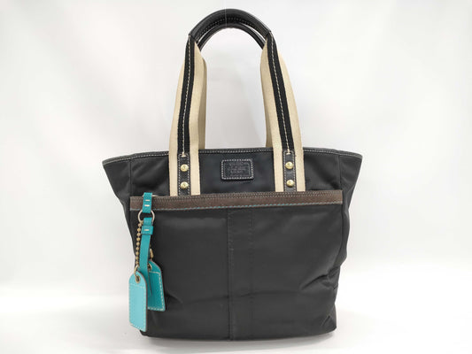 COACH Hamptons Weekend Nylon Tote Bag, Black
