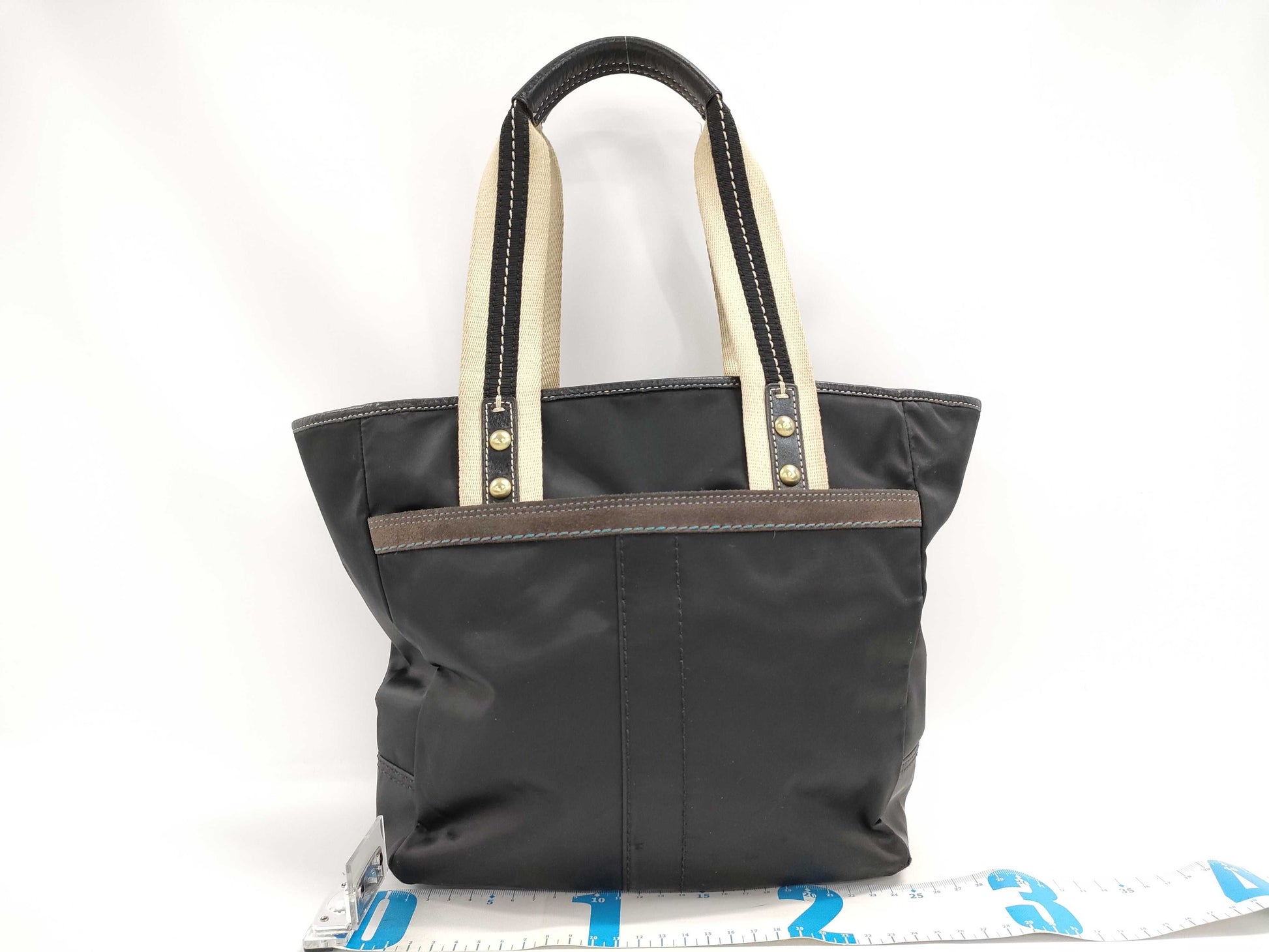 COACH Hamptons Weekend Nylon Tote Bag, Black