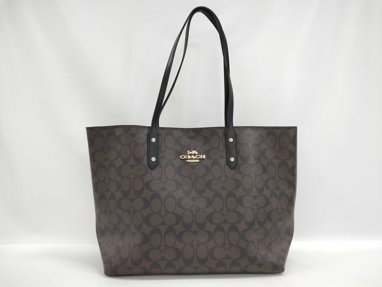 COACH Signature Tote Dark Brown Tote Bag