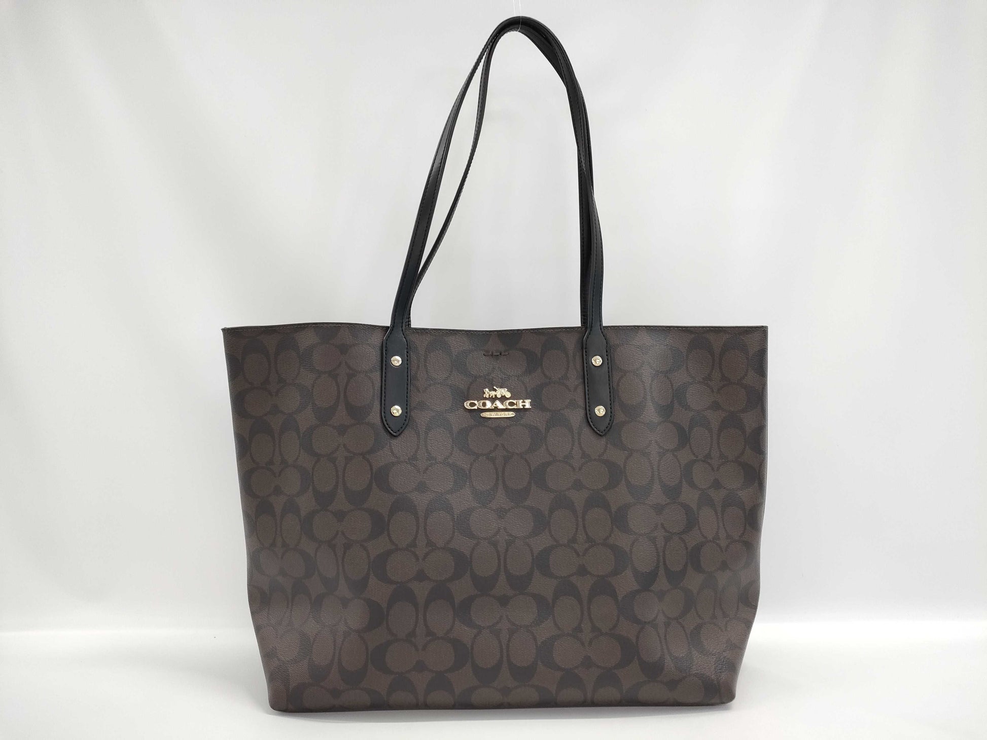 COACH Signature Tote Dark Brown Tote Bag
