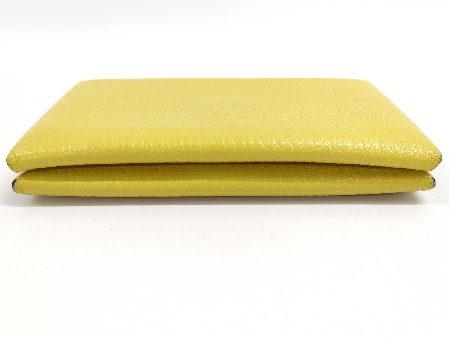 HERMES Calvi Card Case, Yellow, with Box and Cards, Card Case, Pass Case, Business Card Case