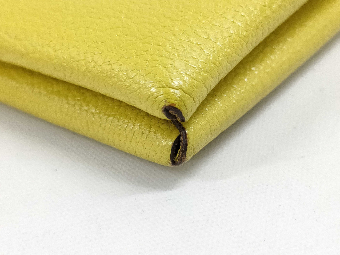 HERMES Calvi Card Case, Yellow, with Box and Cards, Card Case, Pass Case, Business Card Case