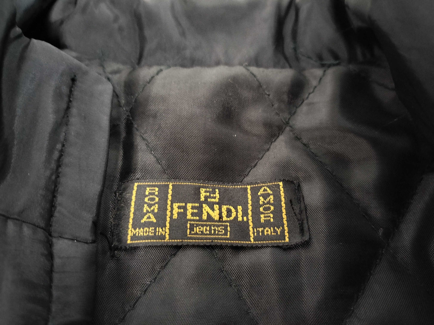 FENDI Men's FF Zucca Black Quilted Blouson Jacket