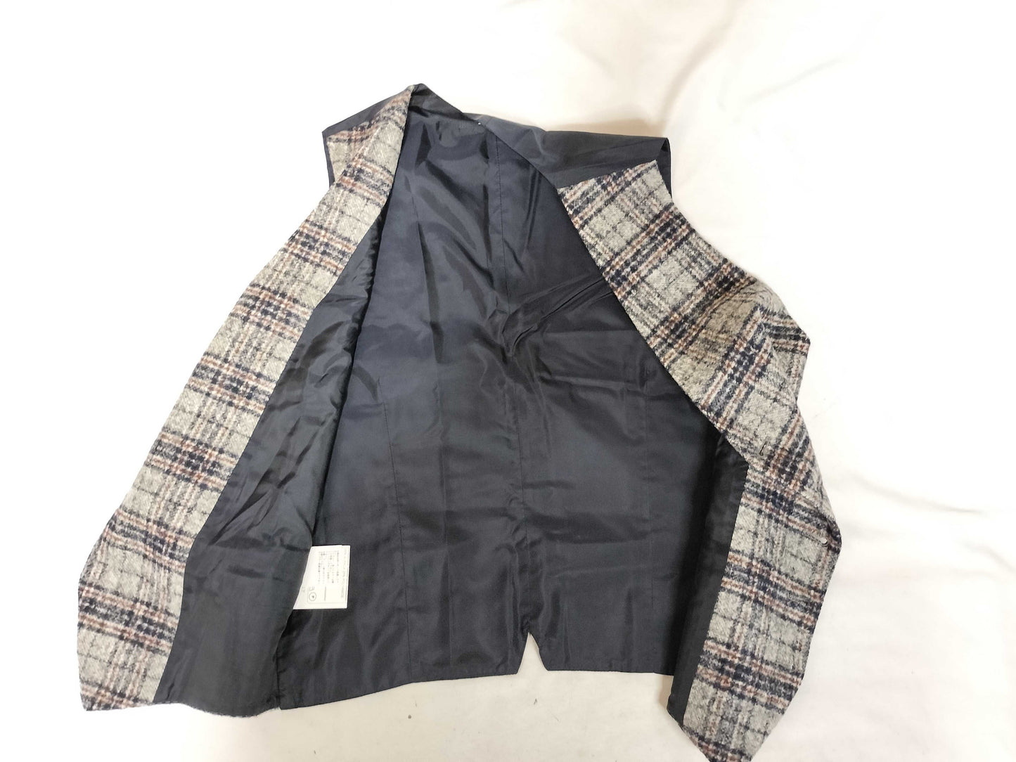 Alpaca Men's TAGLIATORE Vest Gilet Check Pattern Navy Vest