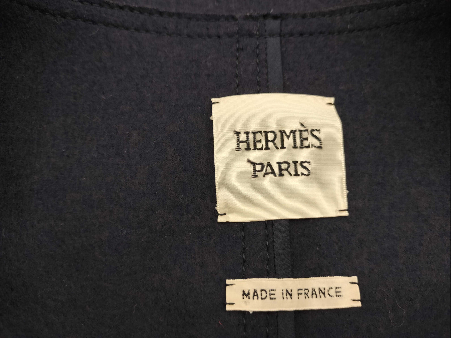 HERMES HERMES Double-Face Tailored Jacket Serie Leather H Logo Jacket
