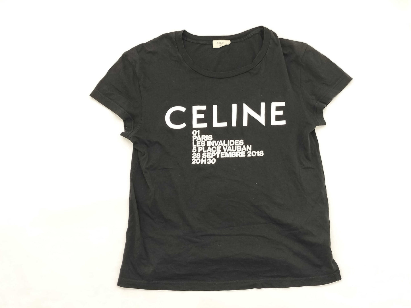 CELINE Black T-shirt Current logo T-shirt
