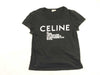CELINE Black T-shirt Current logo T-shirt
