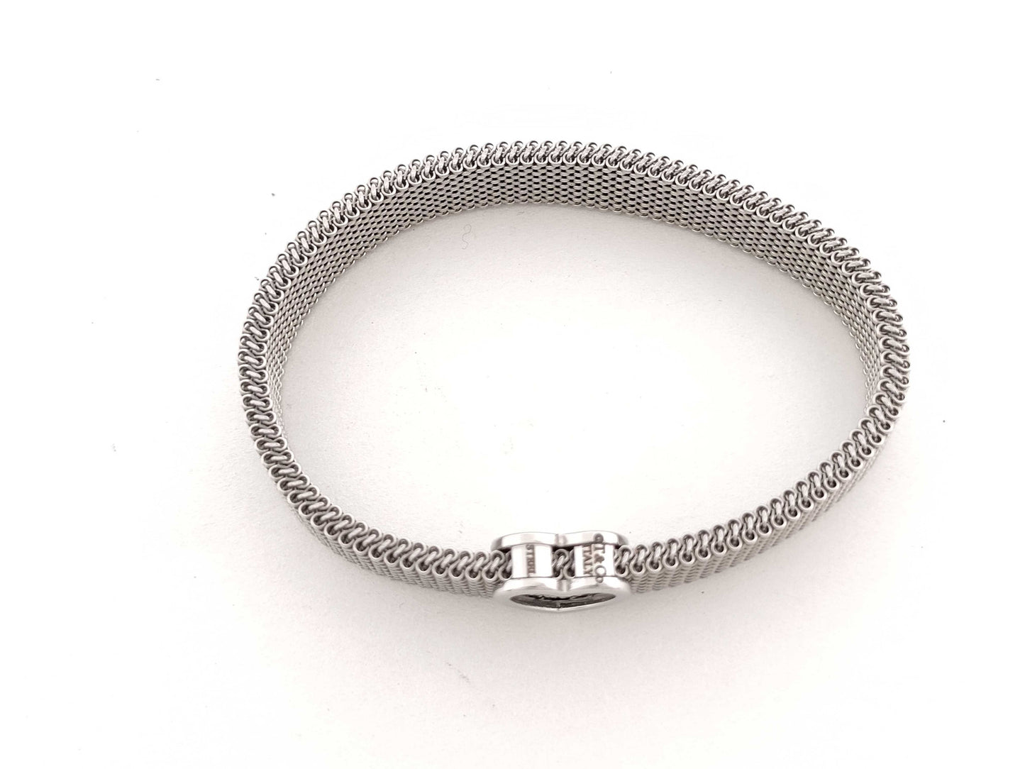 Tiffany & Co. Somerset Bracelet, Heart Mesh, Silver, 16.7g