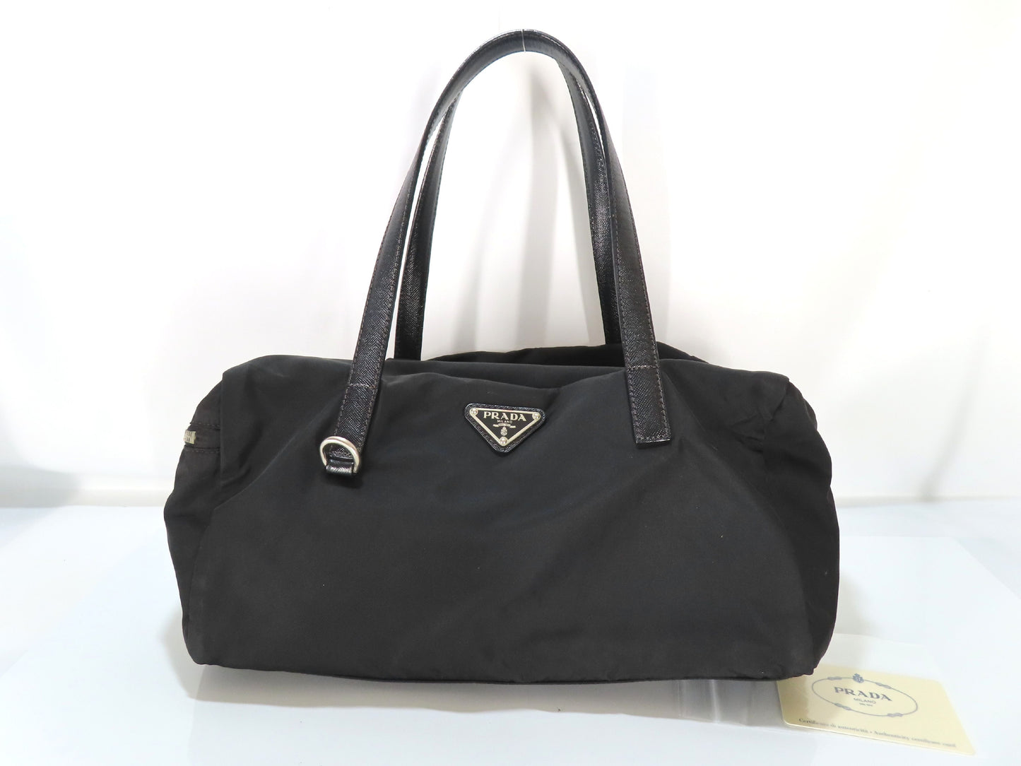 PRADA PRADA Nylon Saffiano Mini Boston Bag BR2394 Black W32cm Handbag