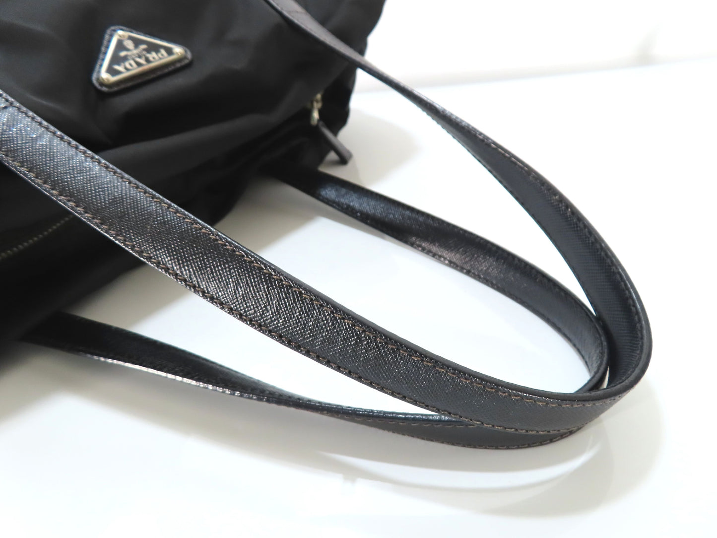 PRADA PRADA Nylon Saffiano Mini Boston Bag BR2394 Black W32cm Handbag