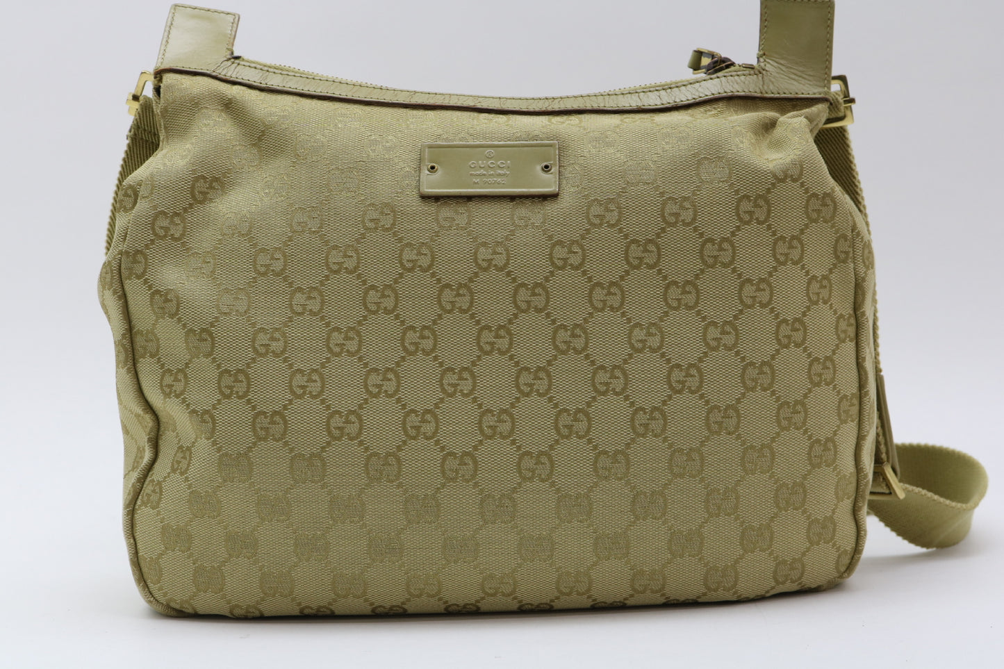 GUCCI GG Canvas Leather Shoulder Bag