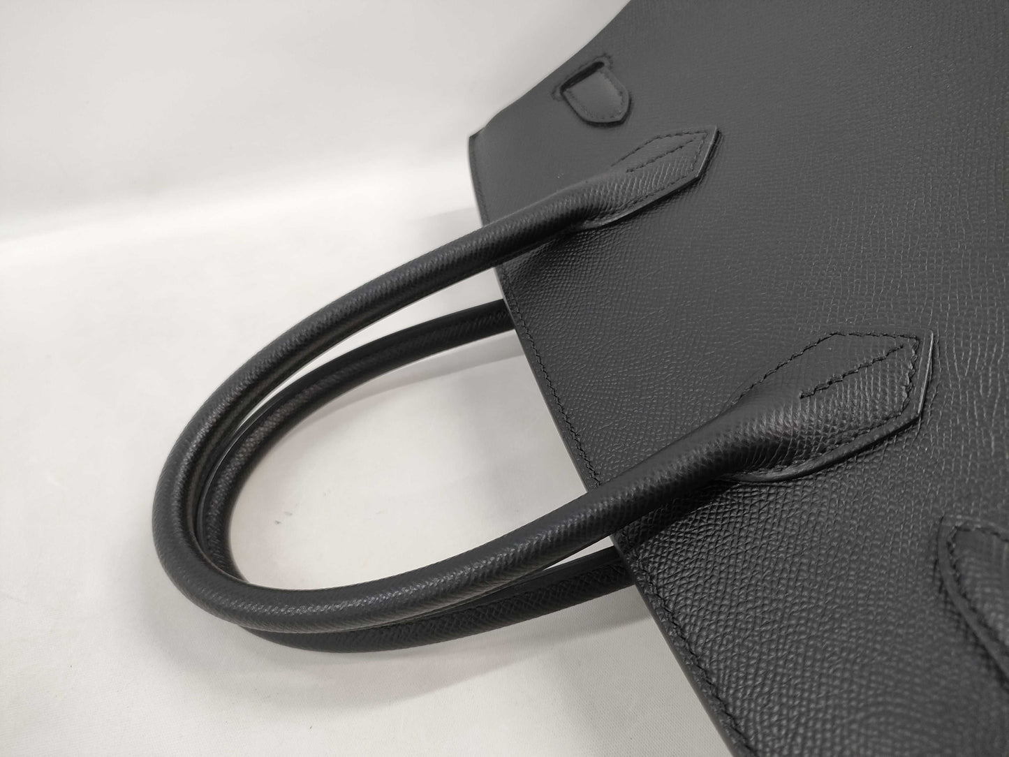 HERMES Birkin 30 Epsom Black Stainless Steel Handbag with Z Stamp