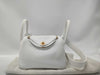 HERMES Lindy Mini Taurillon Clemence New White GP W Stamp Handbag