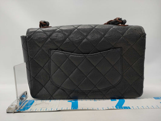 CHANEL Tortoiseshell Chain Shoulder Bag, Caviar Black, GP