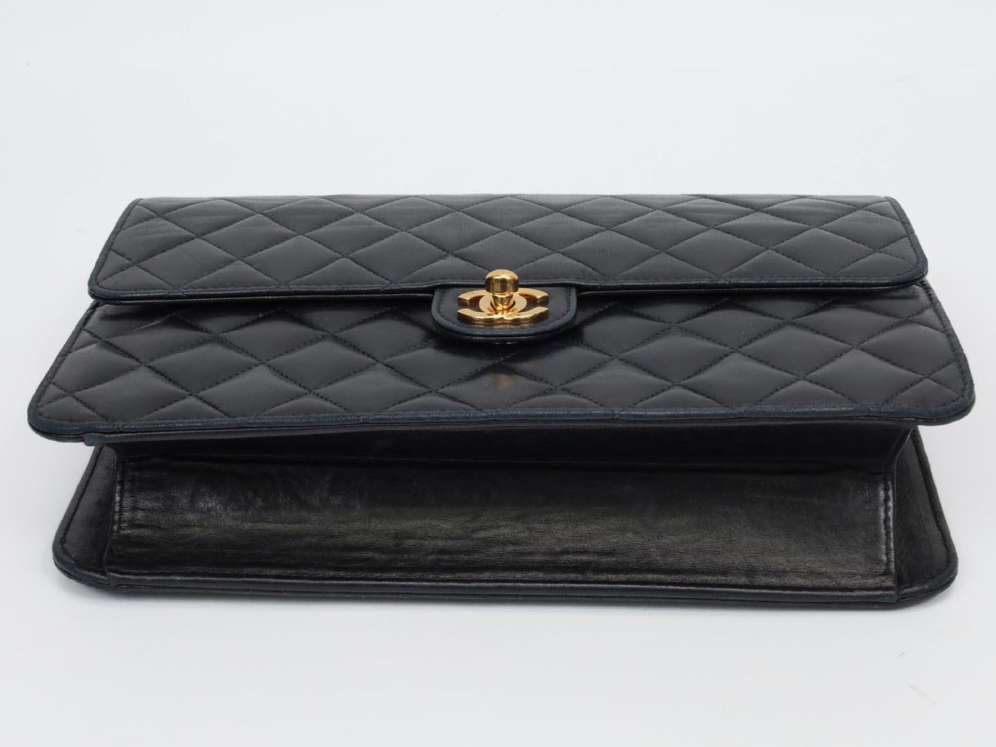 CHANEL Lambskin Matelasse Single Flap Turnlock Shoulder Bag, No. 6