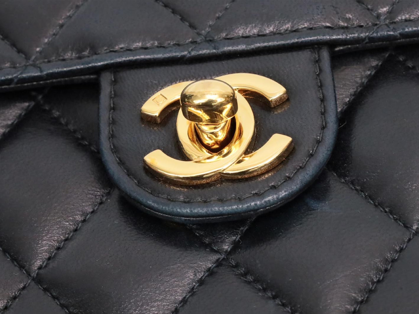 CHANEL Lambskin Matelasse Single Flap Turnlock Shoulder Bag, No. 6