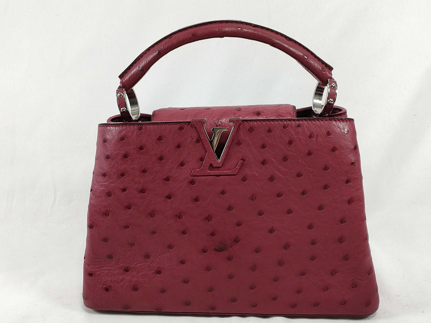 LOUIS VUITTON Ostrich Capucines PM Handbag