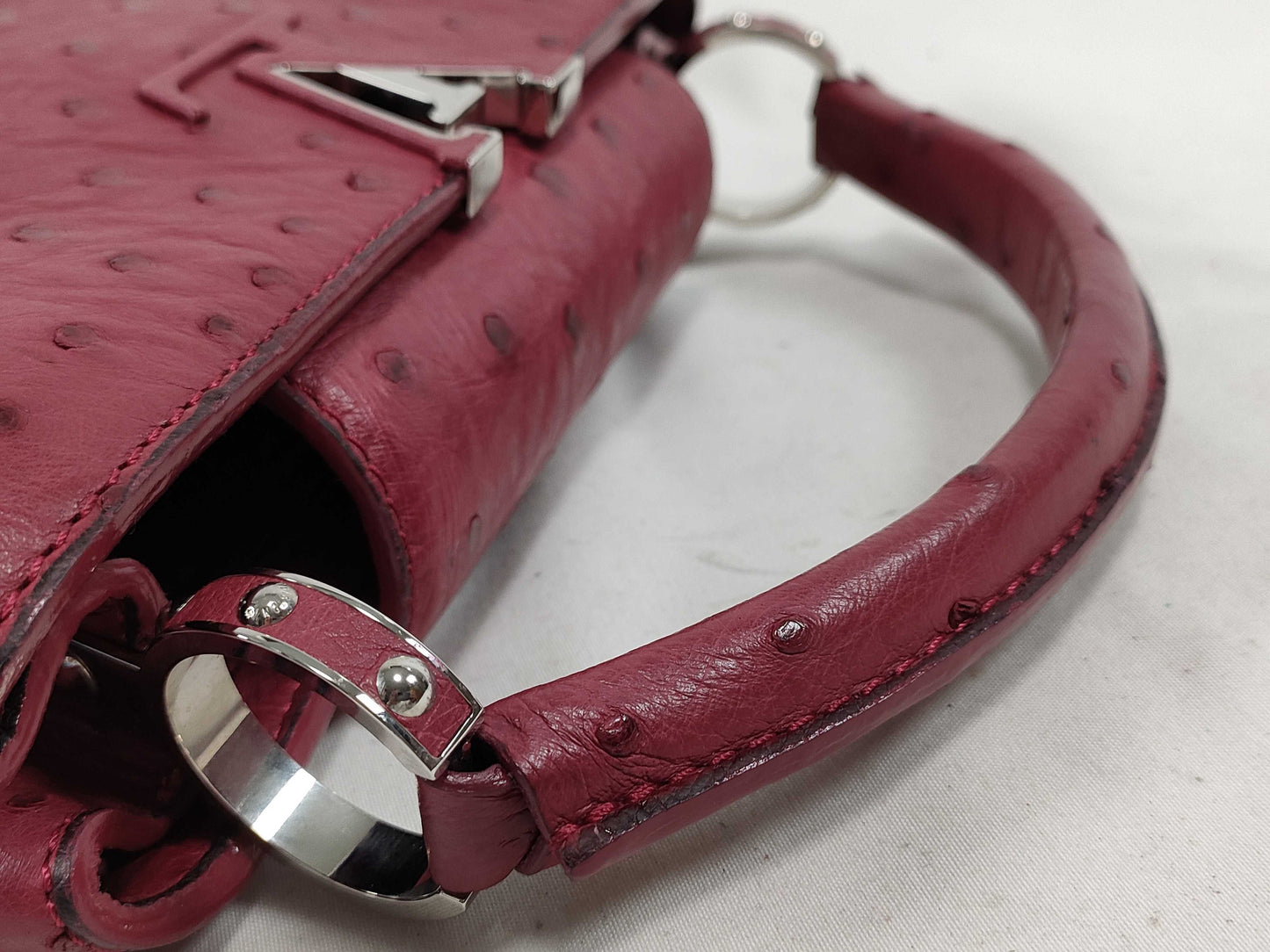 LOUIS VUITTON Ostrich Capucines PM Handbag