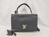LOUIS VUITTON LV Logo x Calf Leather Lock Me Cartable M50250 DU4125 Black Handbag