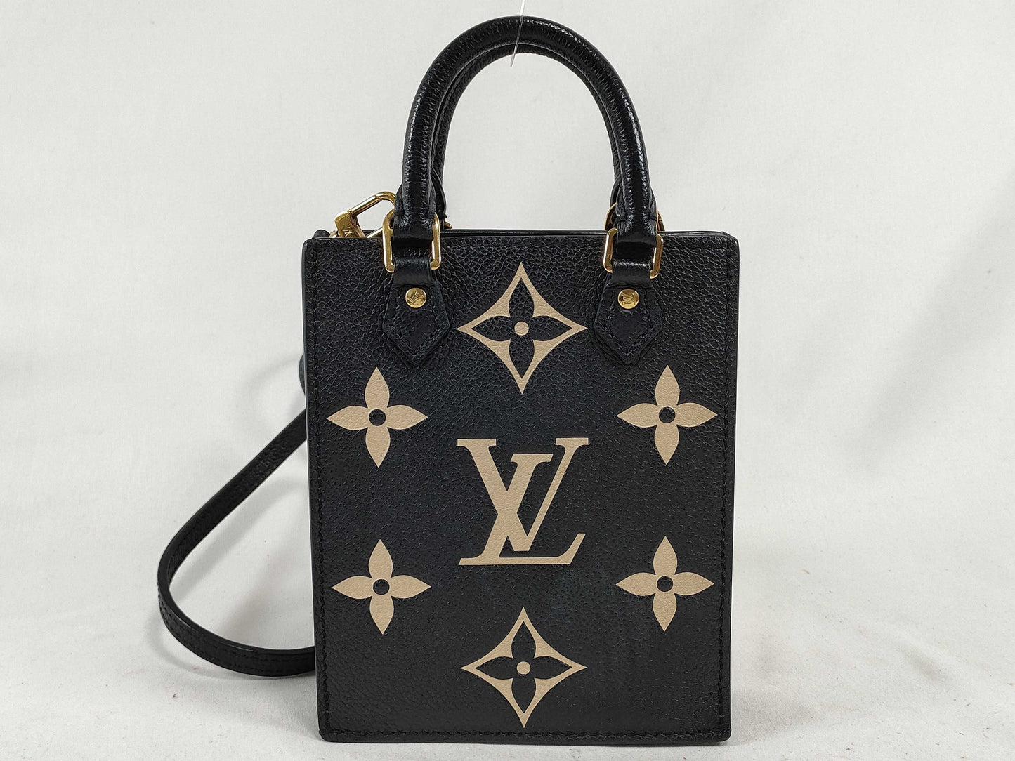 LOUIS VUITTON Monogram Empreinte Petite Sac Plat M57937 Black RFID Enabled Handbag