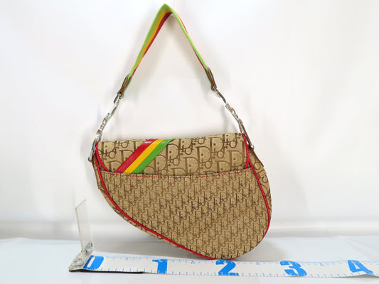 Christian Dior Trotter Rasta Saddle Bag Shoulder Bag