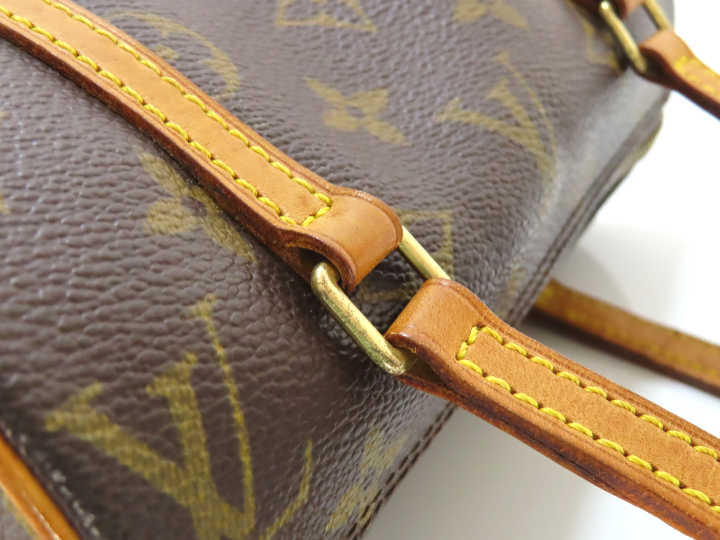 LOUIS VUITTON Monogram Papillon 19 Natural Leather Handbag