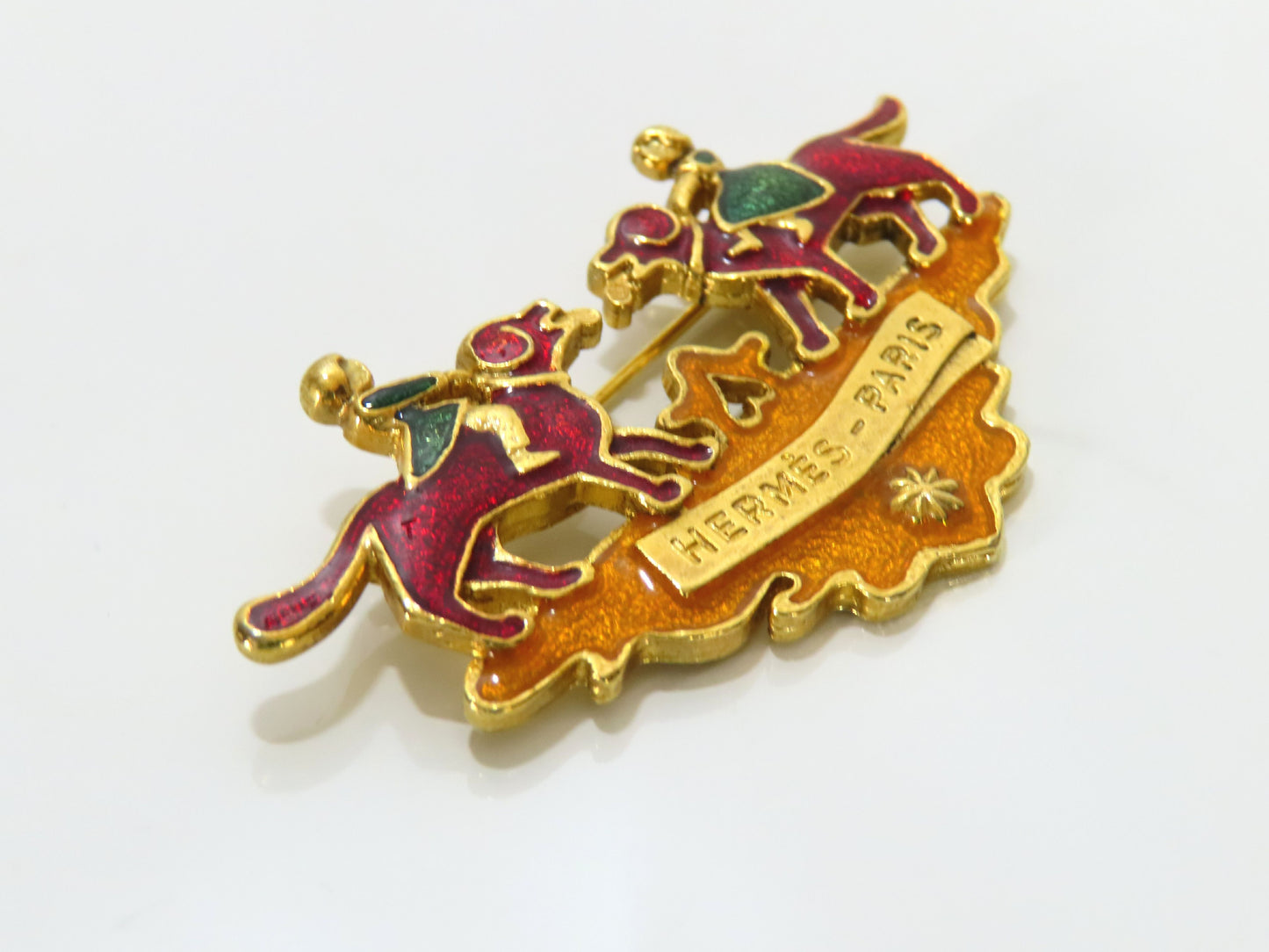 HERMES Cloisonne Brooch