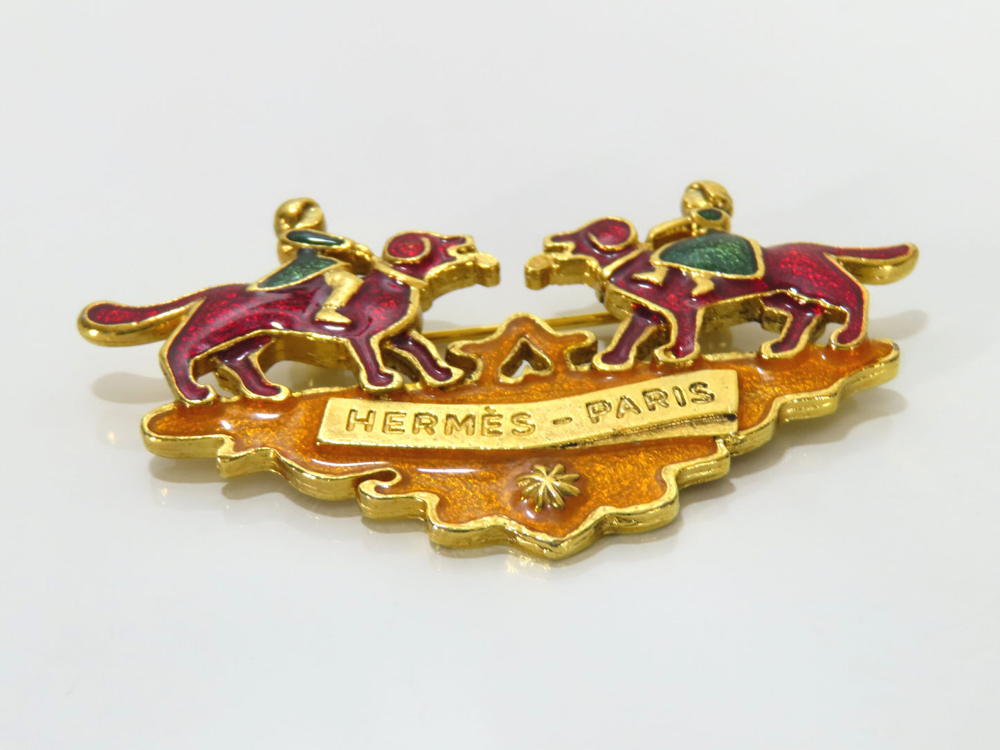 HERMES Cloisonne Brooch
