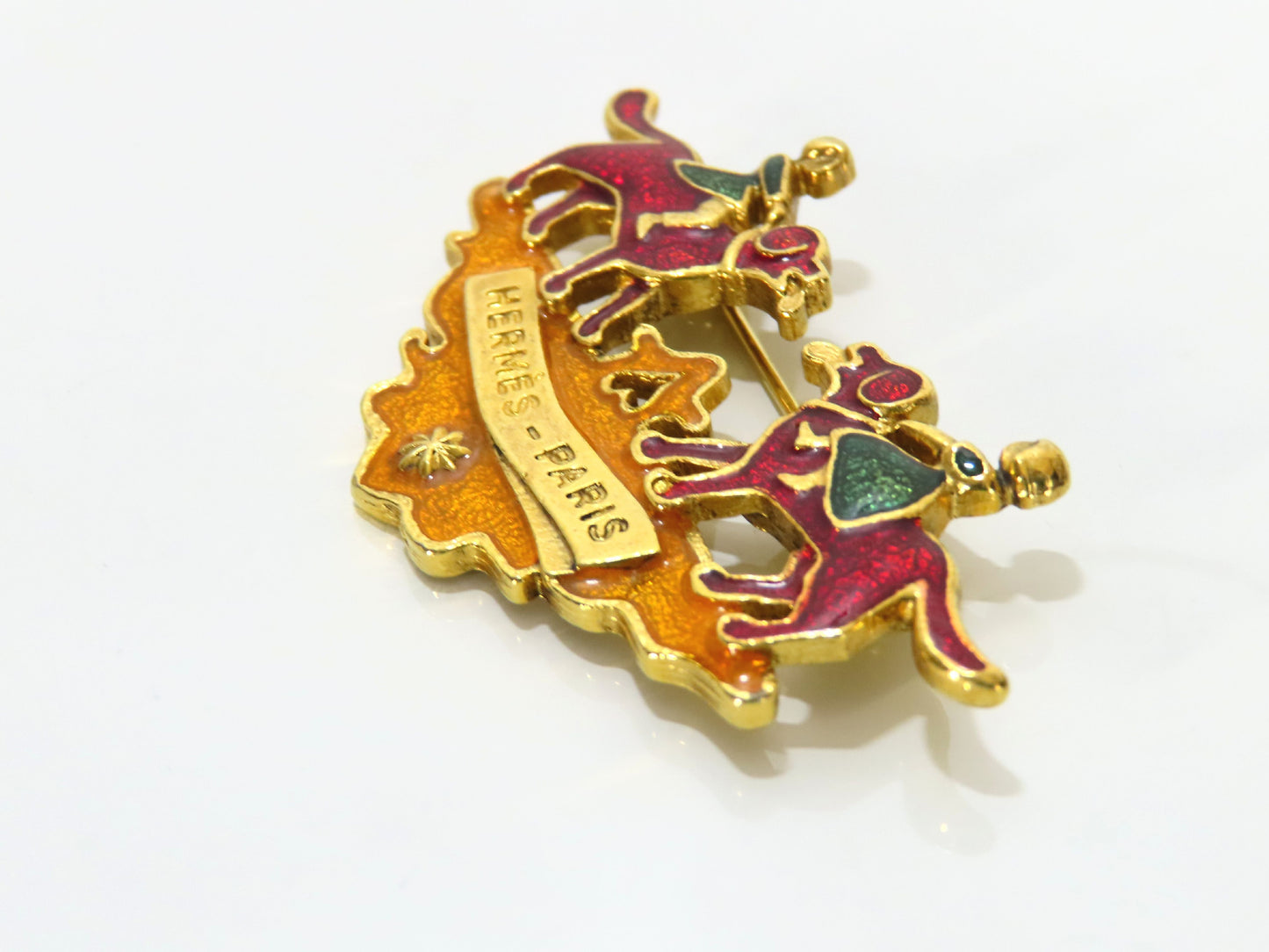 HERMES Cloisonne Brooch