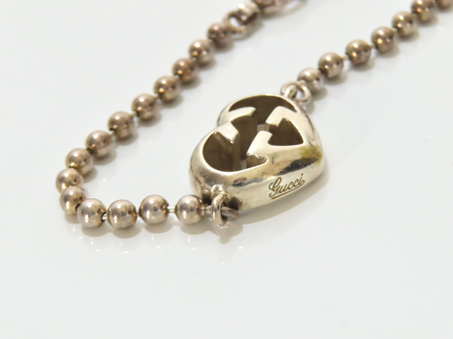 GUCCI Interlocking G Heart Ball Chain Bracelet 925 Bracelet/Bangle